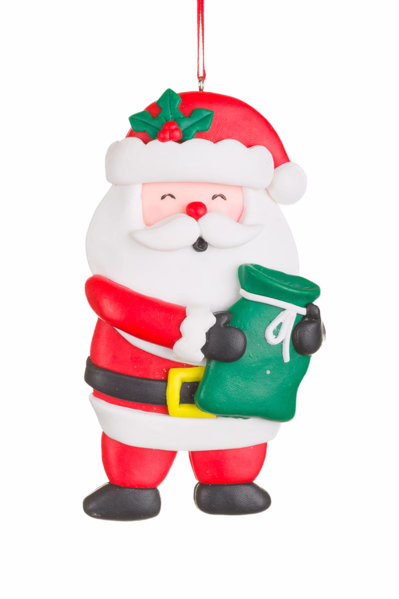 White Santa Ornament