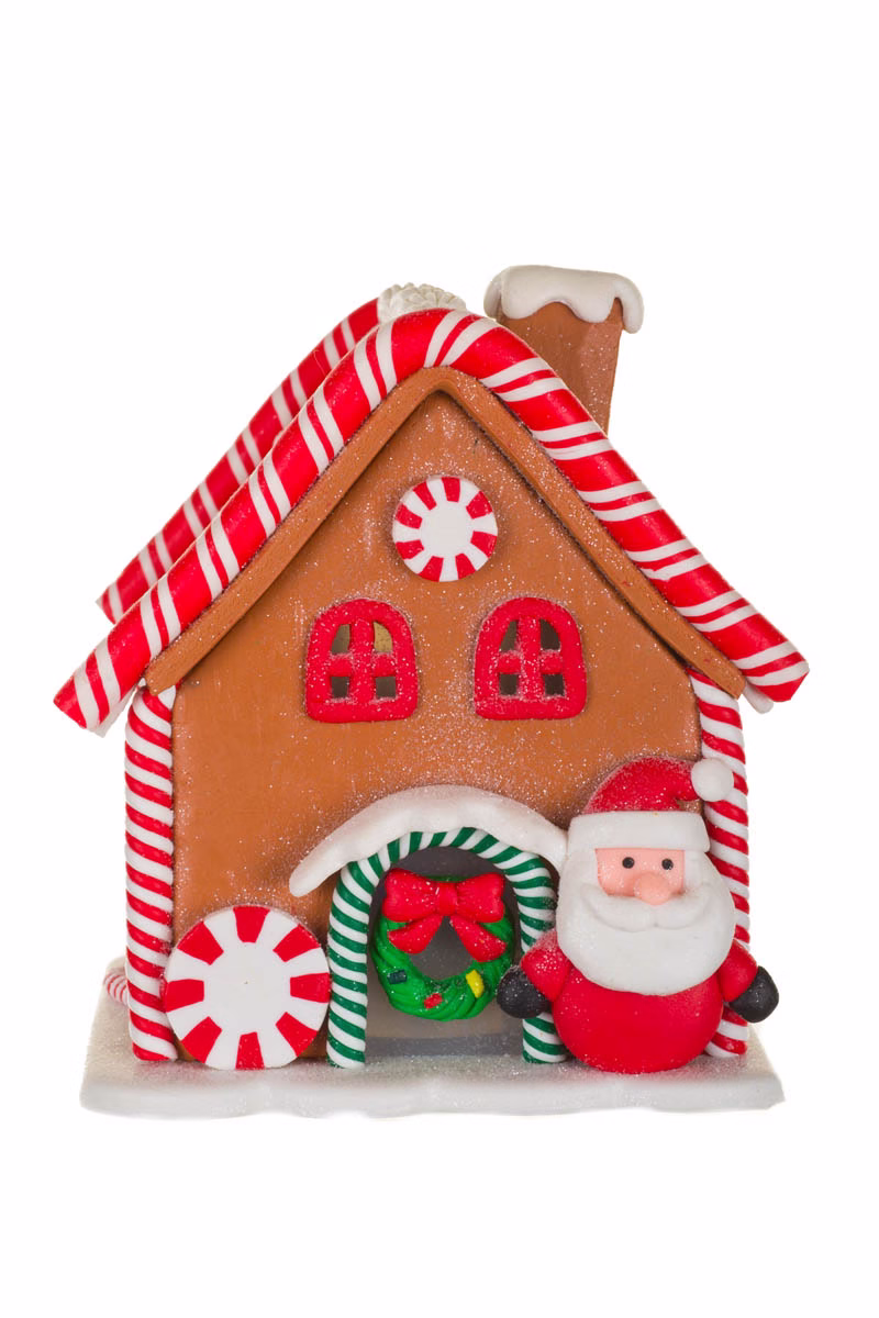 White LED Santa's Gingerbread House