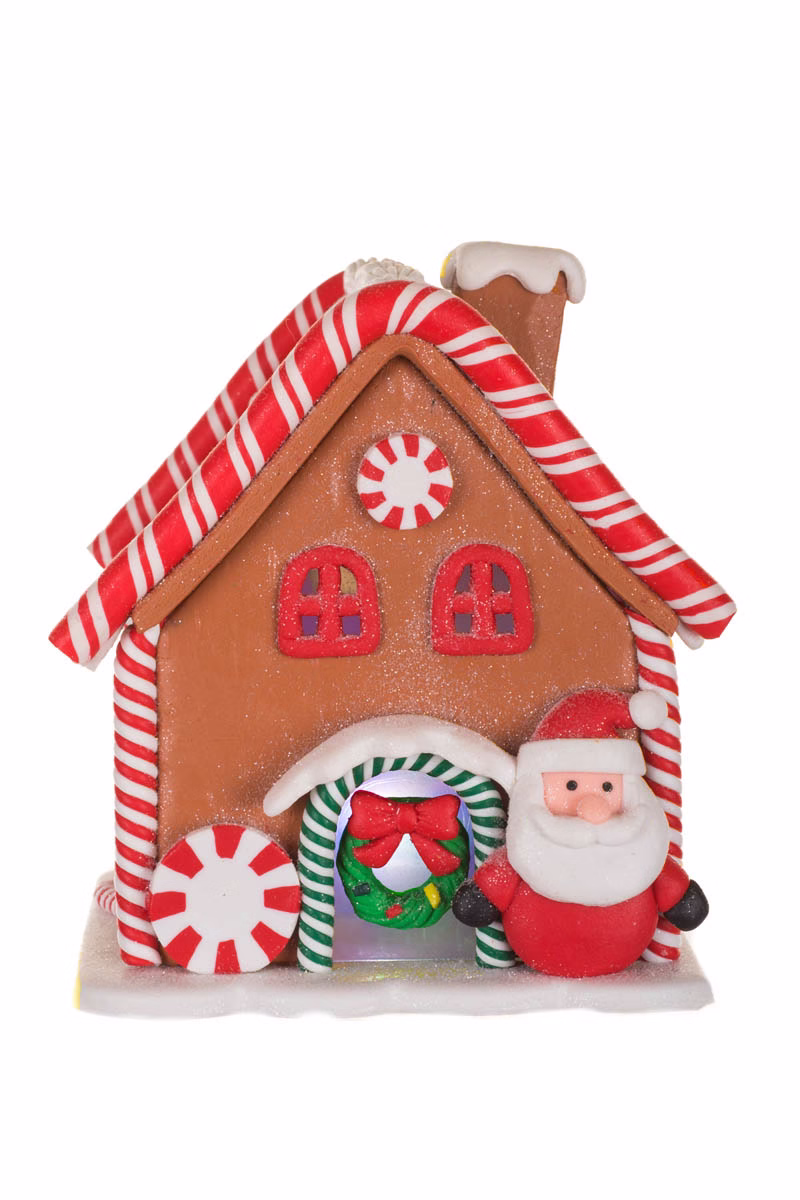 White LED Santa's Gingerbread House - Image 5