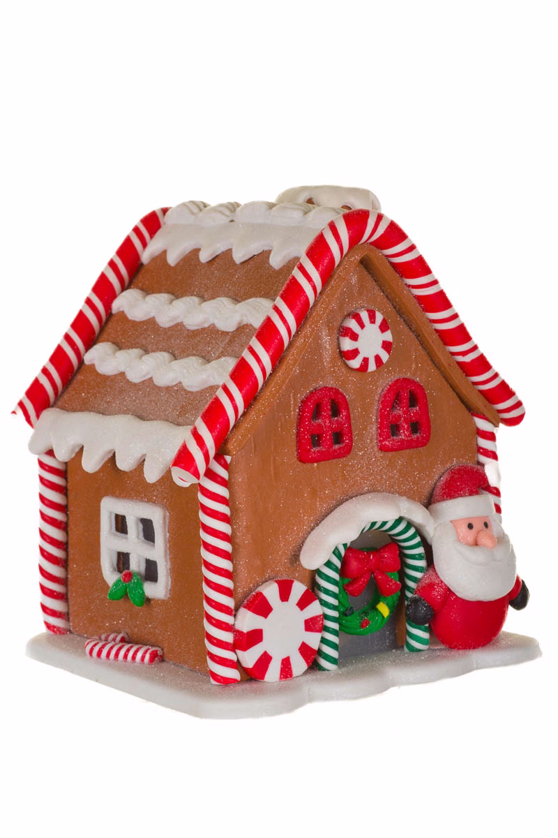 White LED Santa's Gingerbread House - Image 6