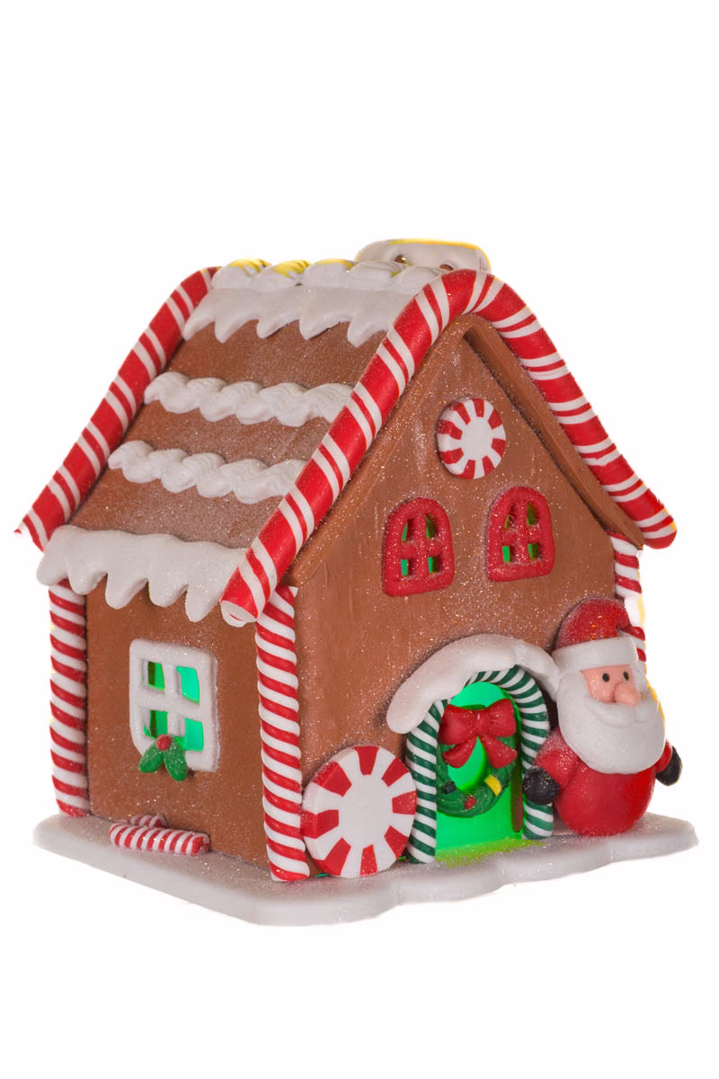 White LED Santa's Gingerbread House - Image 7