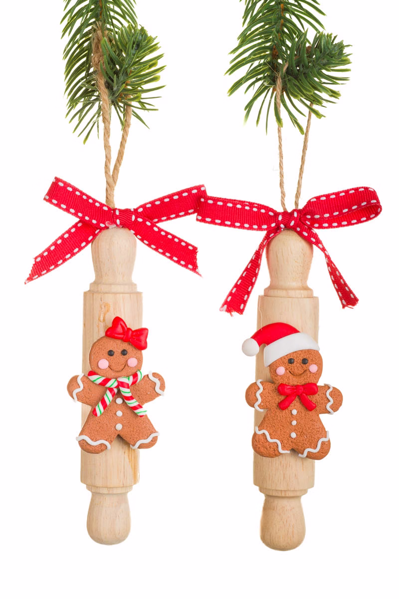 Brown Gingerbread Man And Woman Ornament