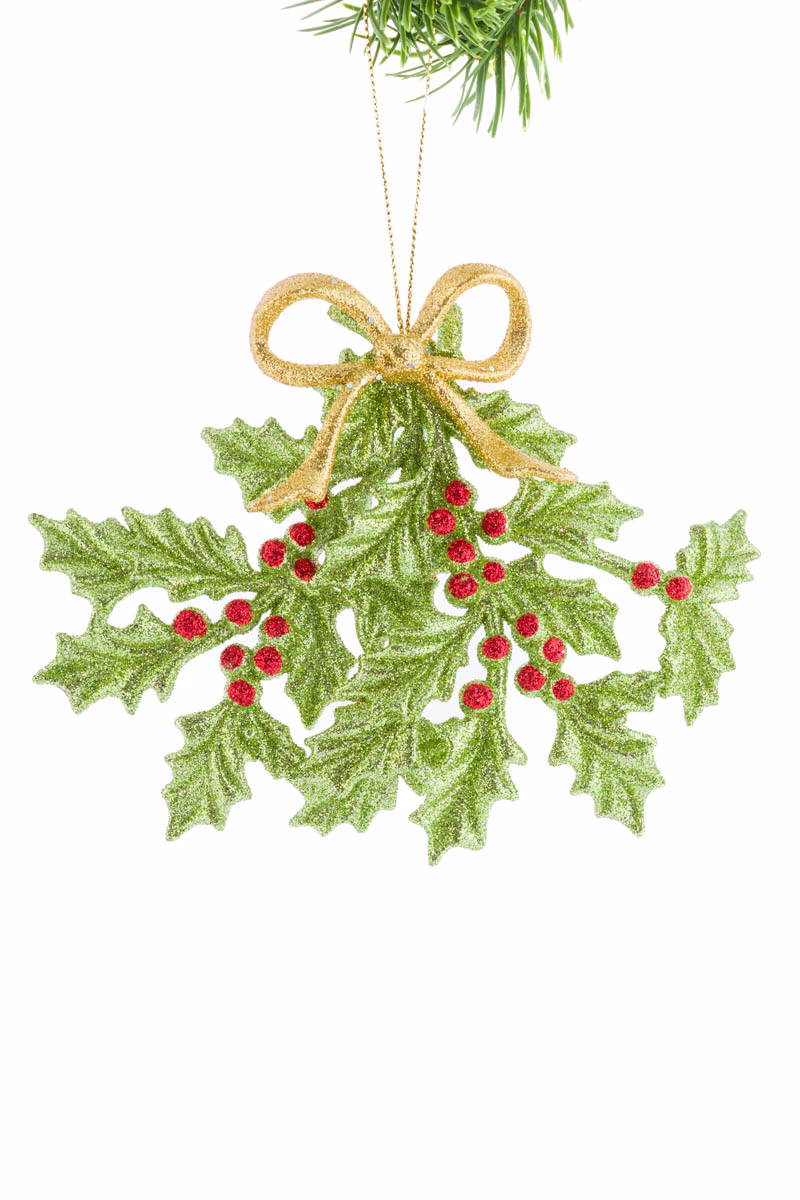 Forest Green Holly Ornament