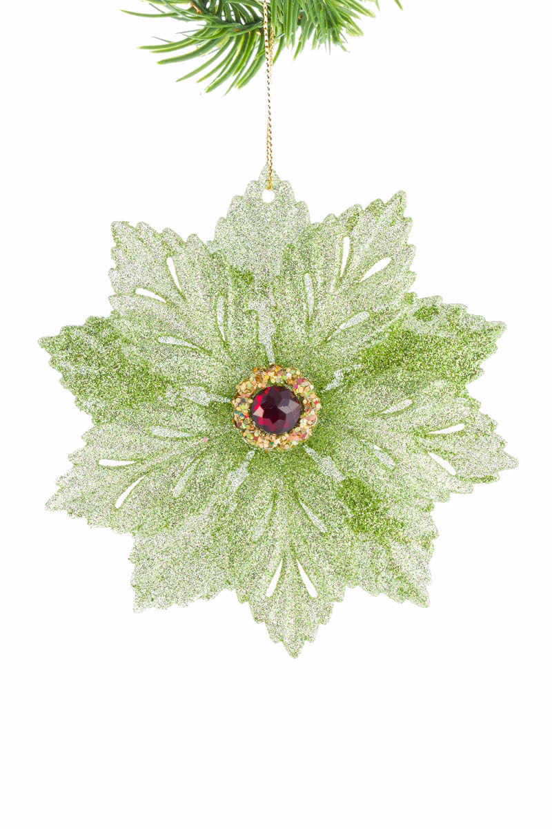 Forest Green Poinsettia Ornament