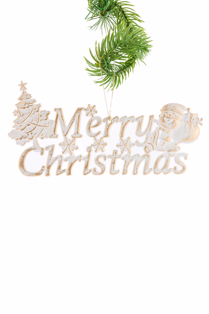 White "Merry Christmas" Ornament