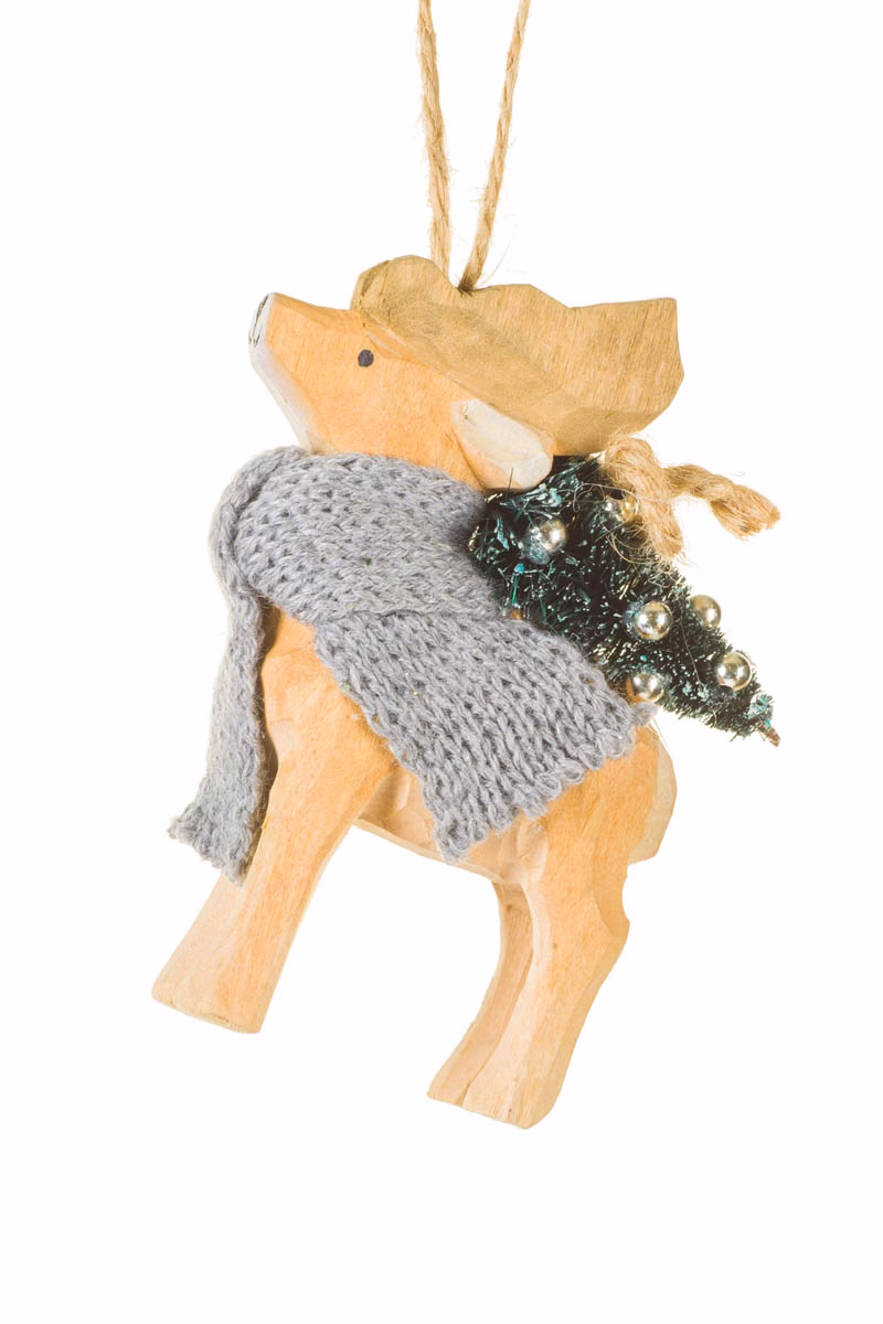 Hangable Umber Reindeer Ornament
