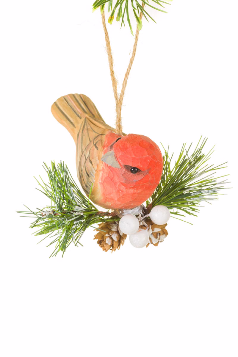 Hangable Red Finch Ornament