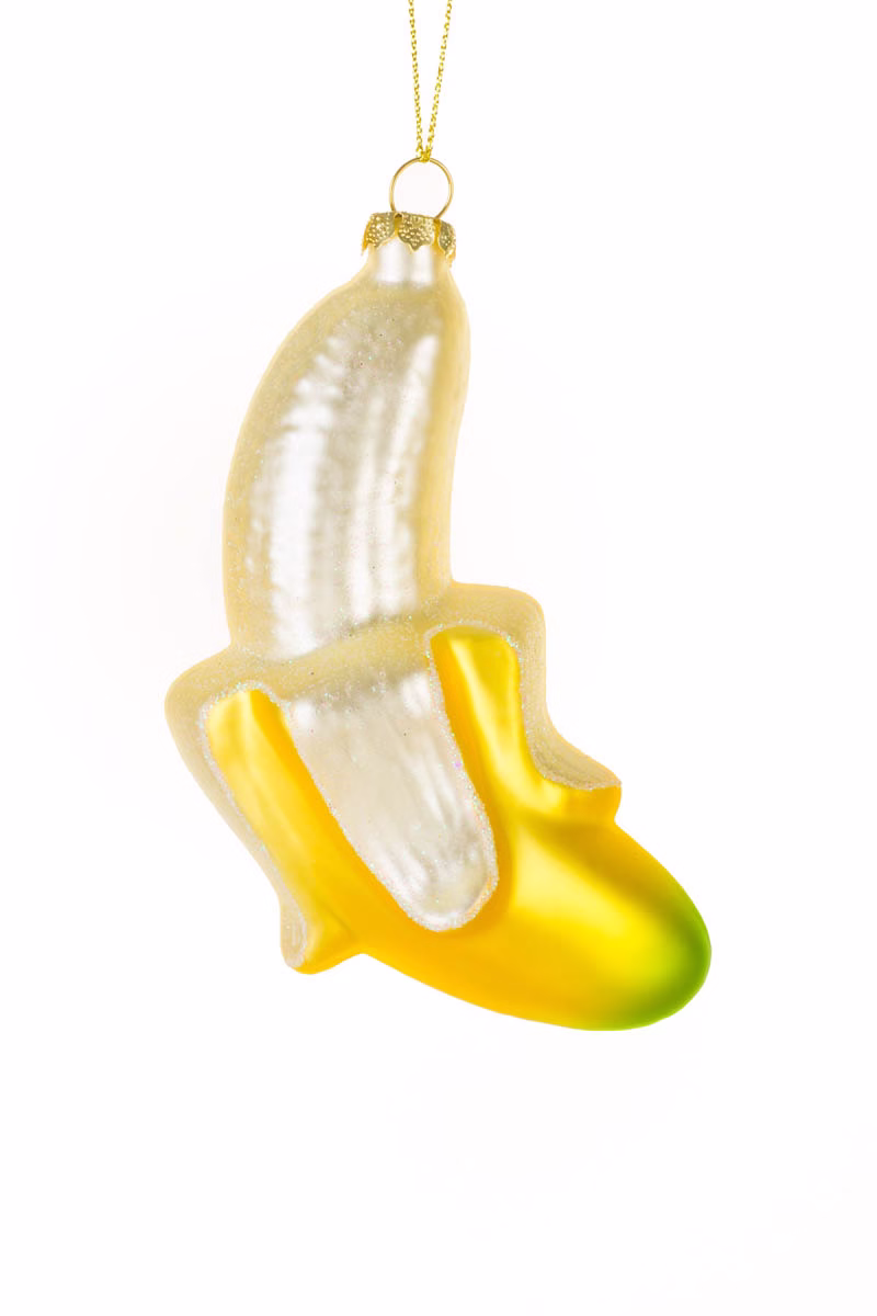 Yellow Peeled Banana Ornament