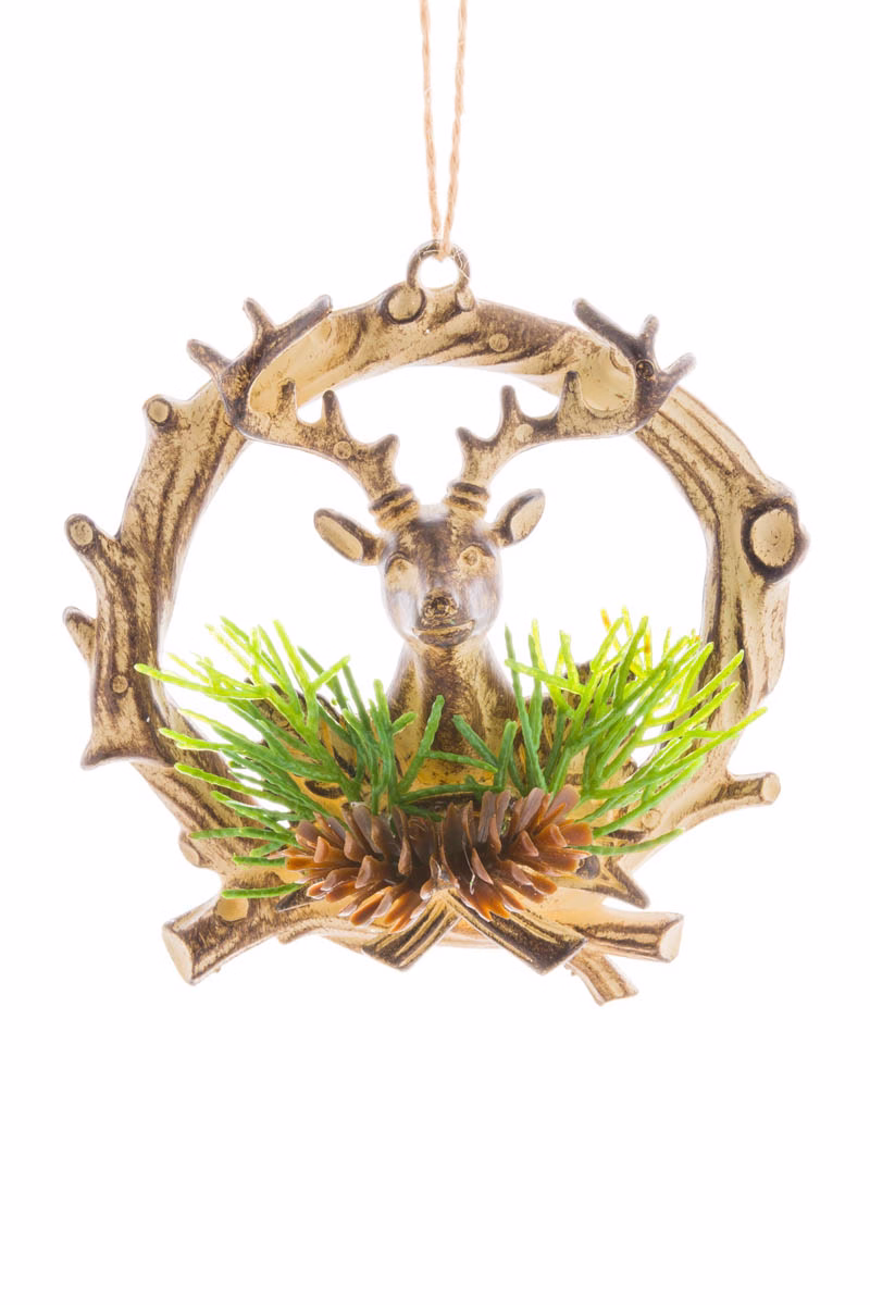 Brown Deer Wreath Ornament