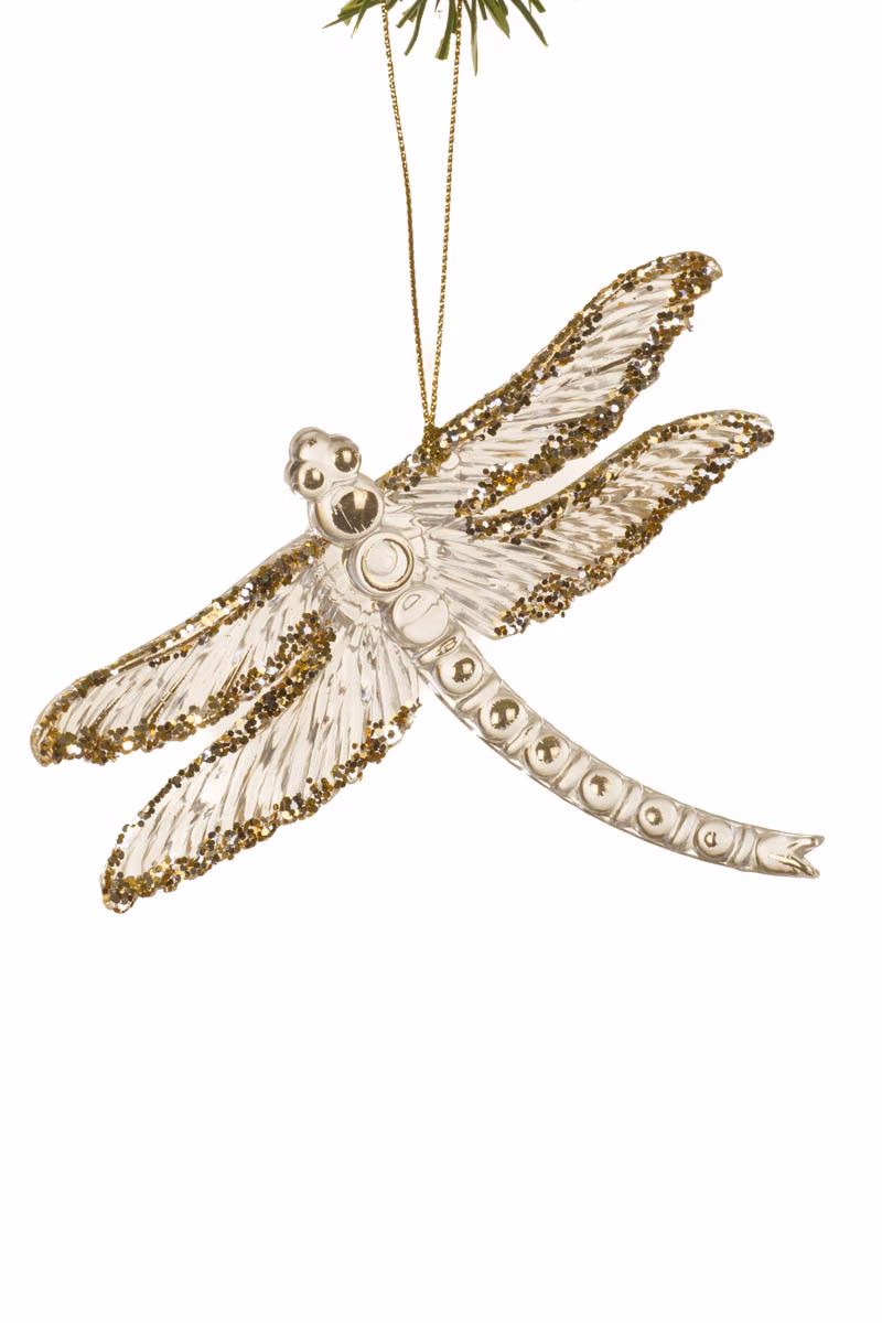 Clear Dragonfly Ornament