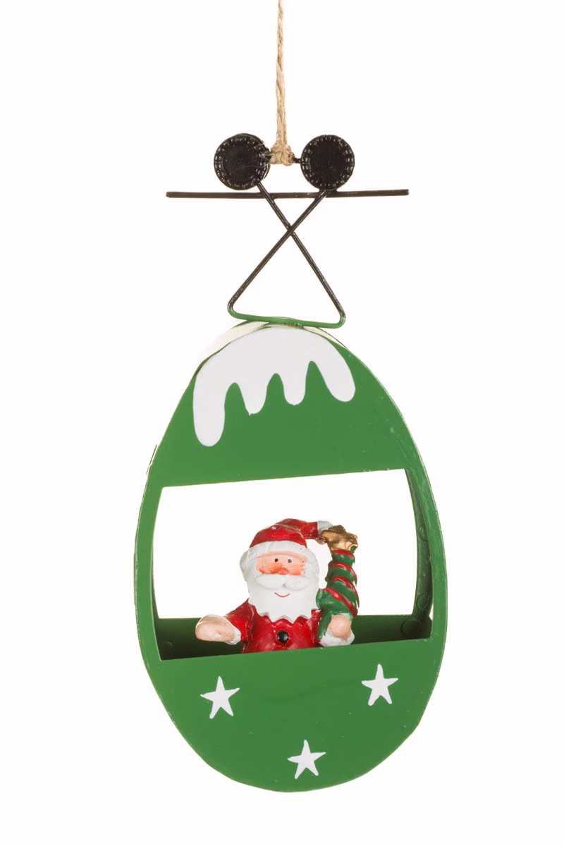 Green Santa's Gondola Ornament
