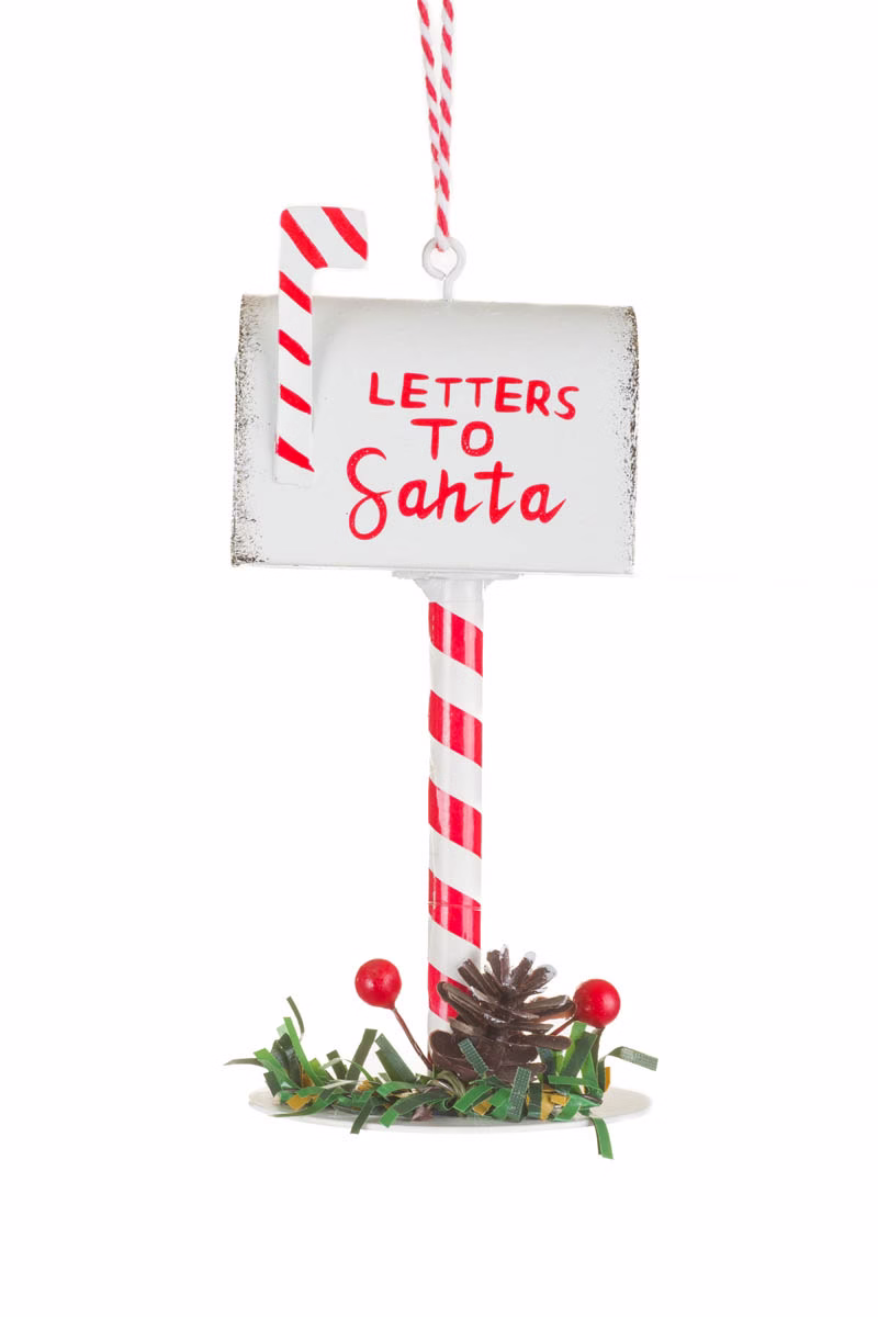White "Letters To Santa" Mailbox Ornament