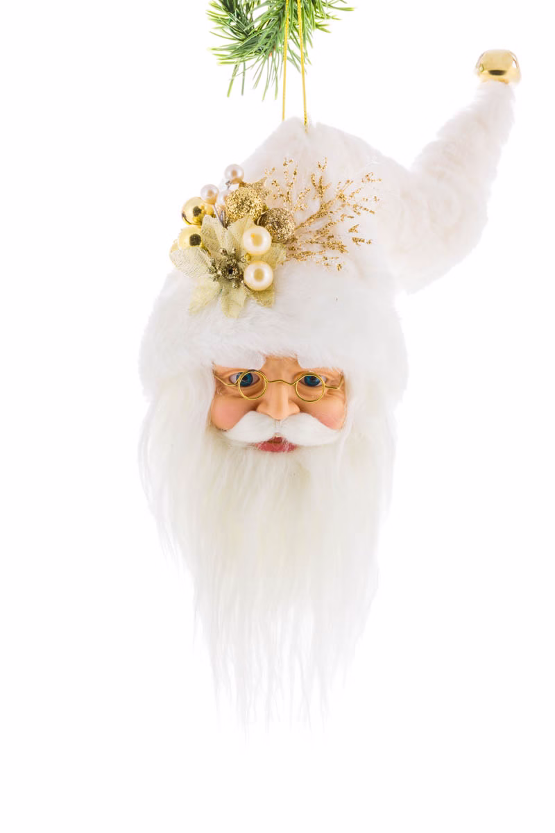 Hanging Ivory Santa Head Decoration