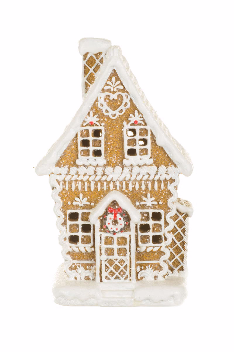 White LED Two-Story Gingerbread House