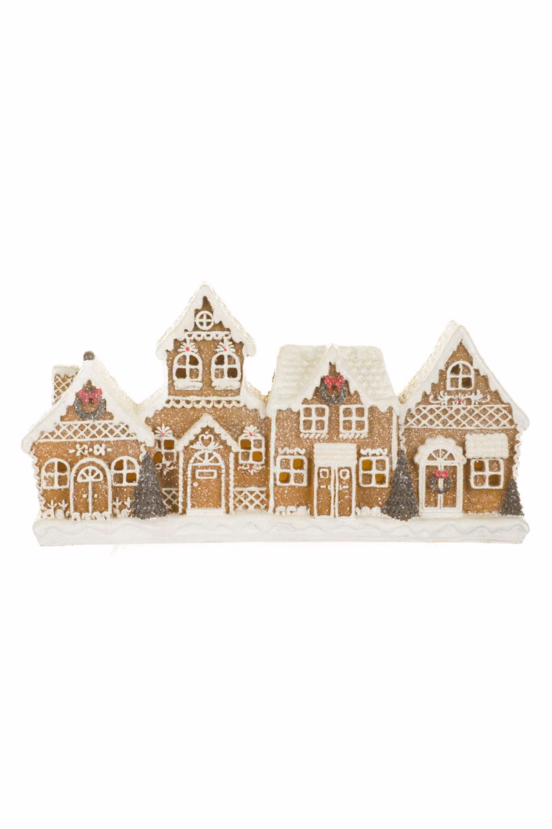 White LED Gingerbread Townscape