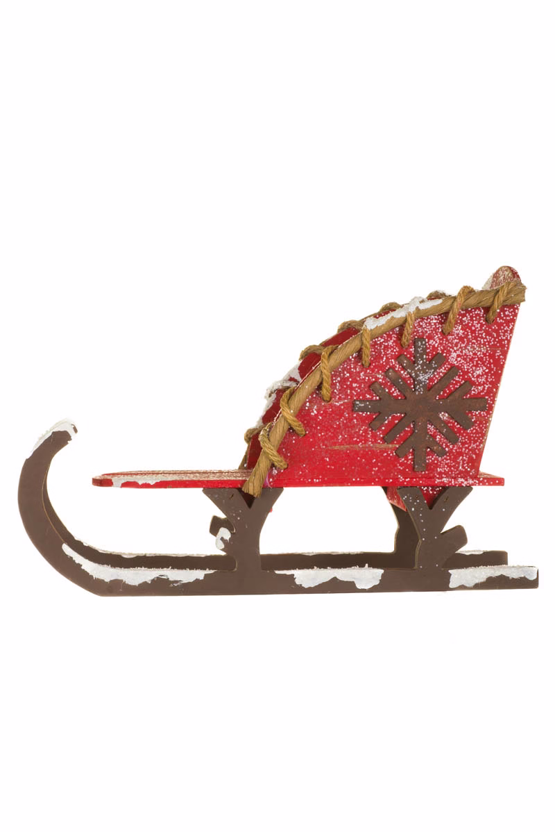 Red Well-Loved Snowy Sleigh