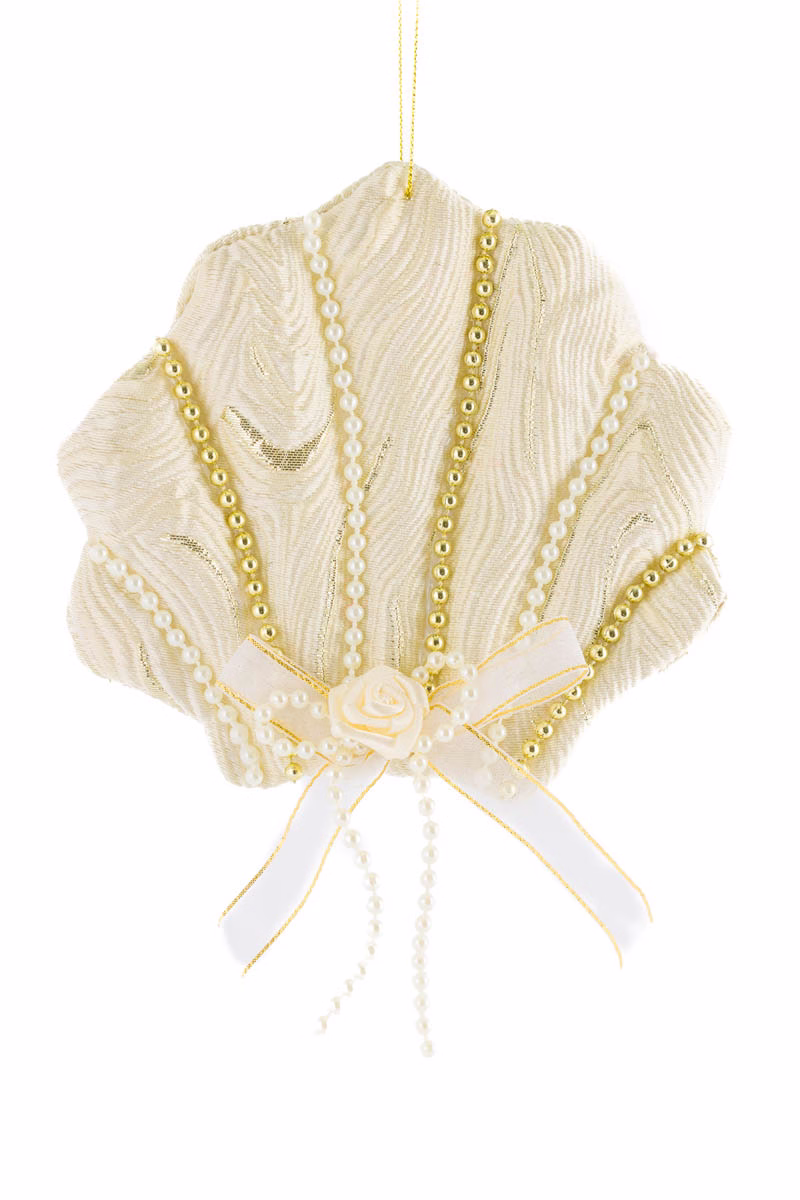 Ivory Scallop Shell Ornament