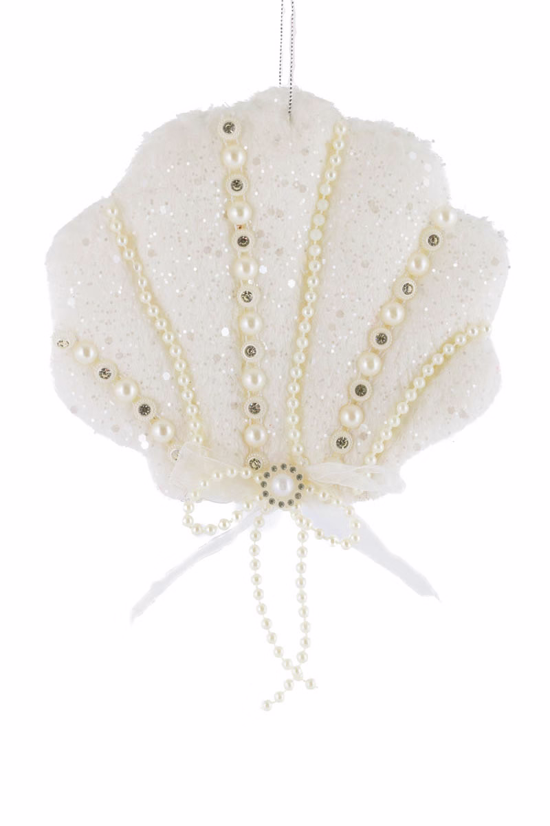 White Scallop Shell Ornament