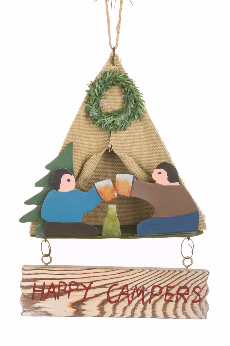 Umber "Happy Campers" Tent Wall Ornament
