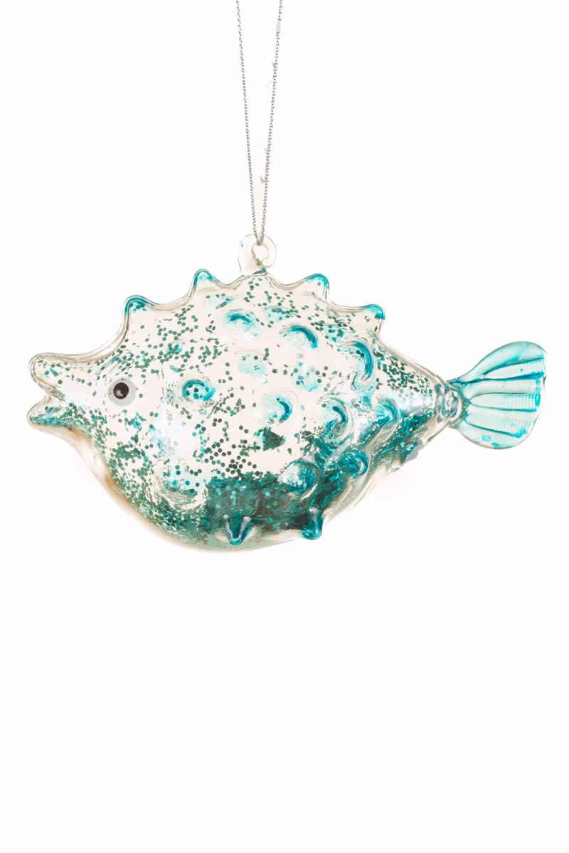 Clear Pufferfish Ornament