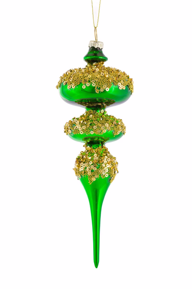 Green Finial Icicle Ornament