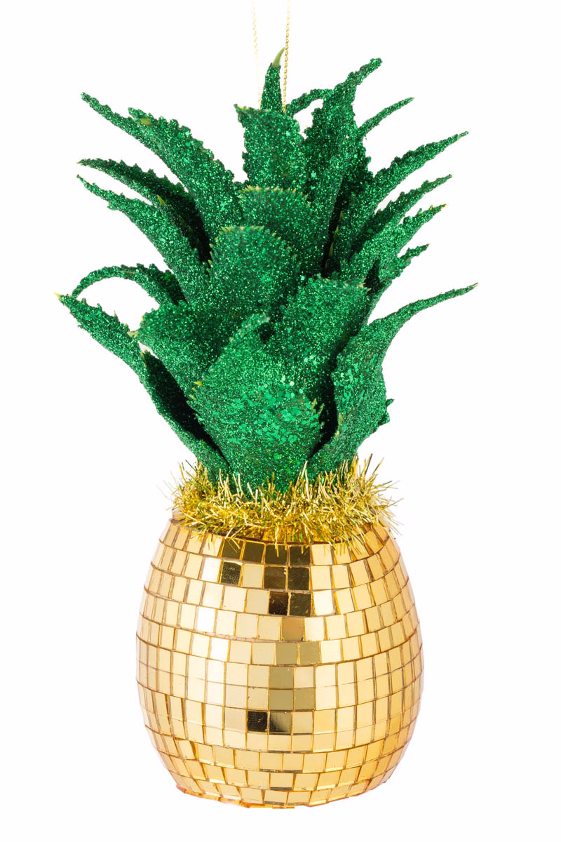 Gold Disco Pineapple Ornament