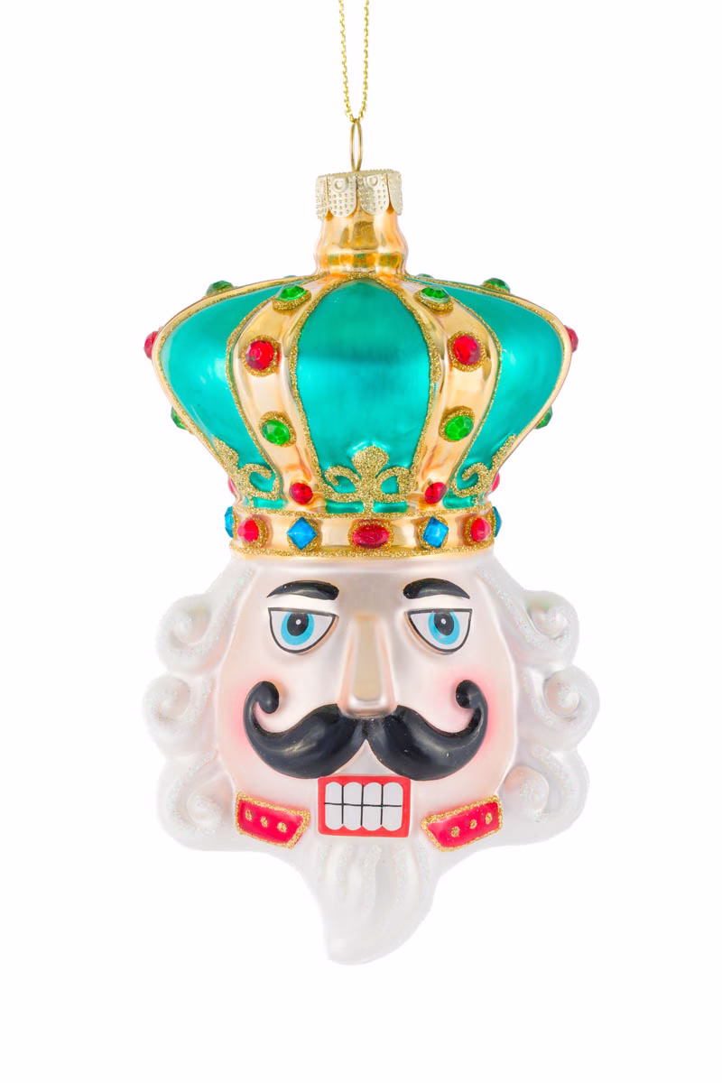 Teal Nutcracker Head Ornament