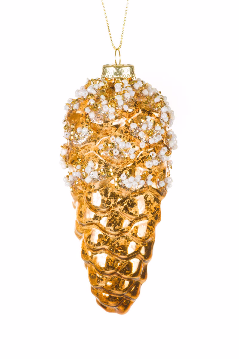 Gold Pinecone Ornament