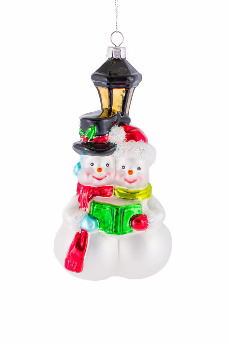 White Caroling Snowmen Ornament