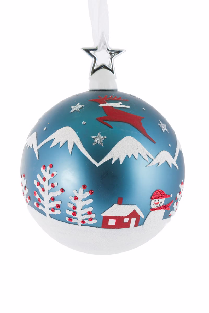 White Forest Cabin Ornament