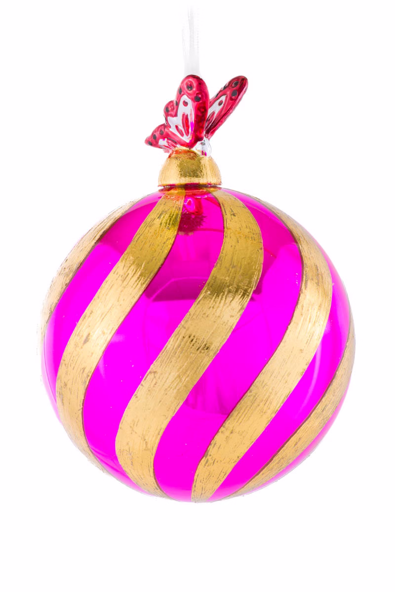 Gold Butterfly Bulb Ornament