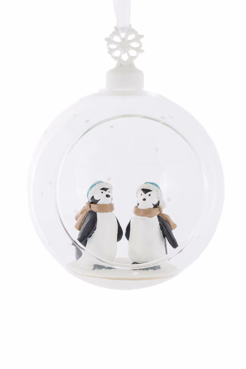 White Penguin Family Display Ornament