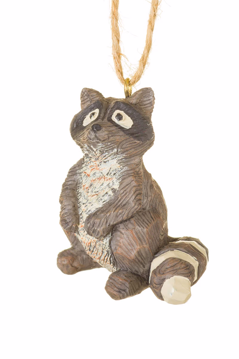 Hangable Chestnut Raccoon Ornament