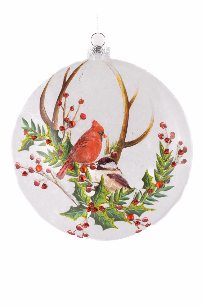 Clear Bird Medallion Ornament