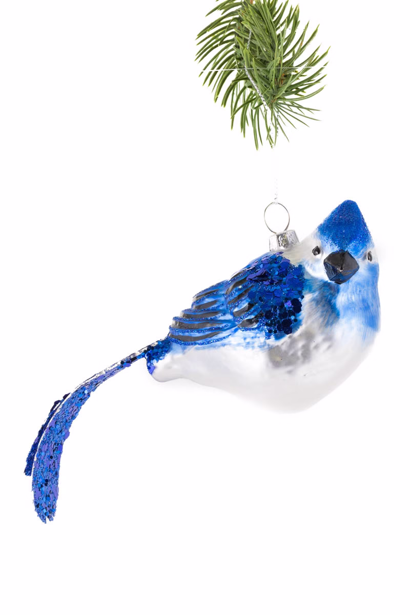 Silver Blue Jay Ornament