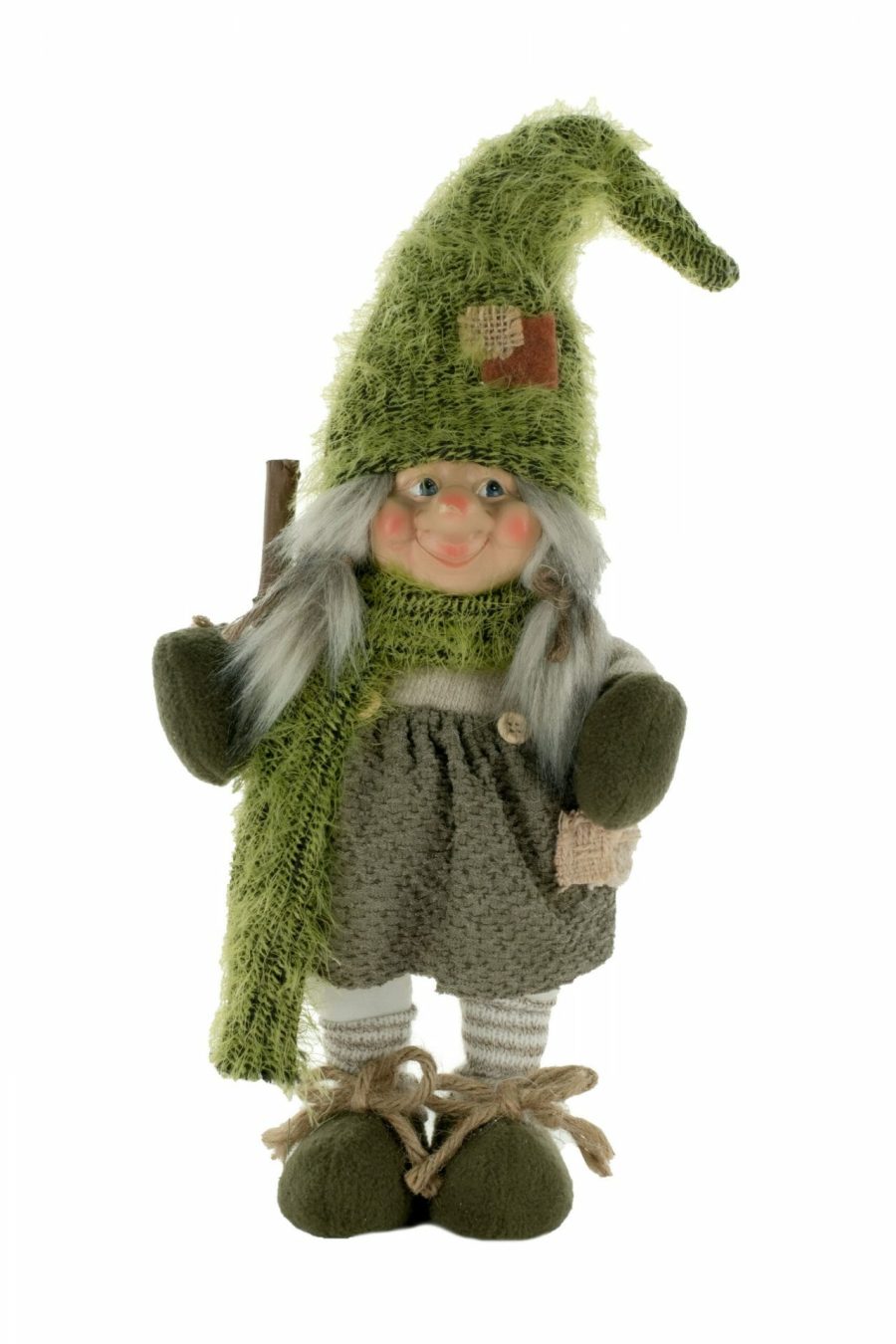 Green Smiling Forest Gnome