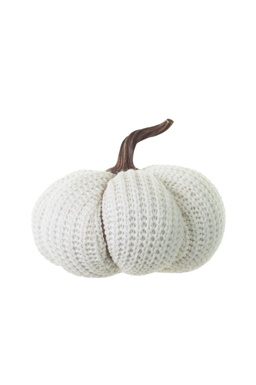 White Knitted Crochet Pumpkin