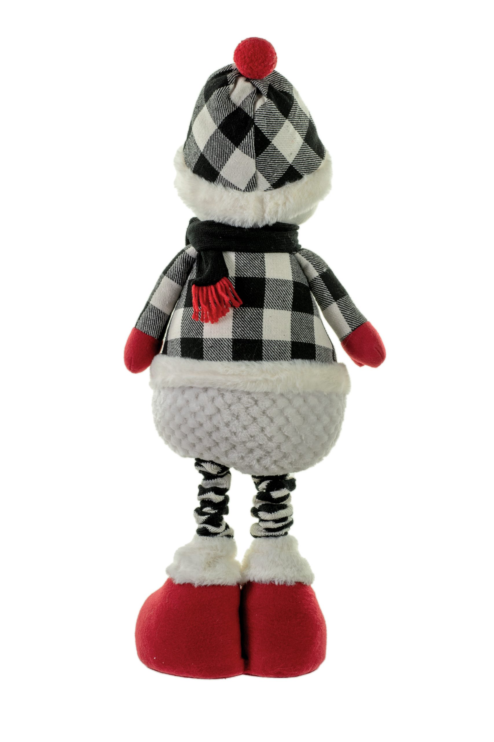 Black Plaid Standing Toque Snowman - Image 3