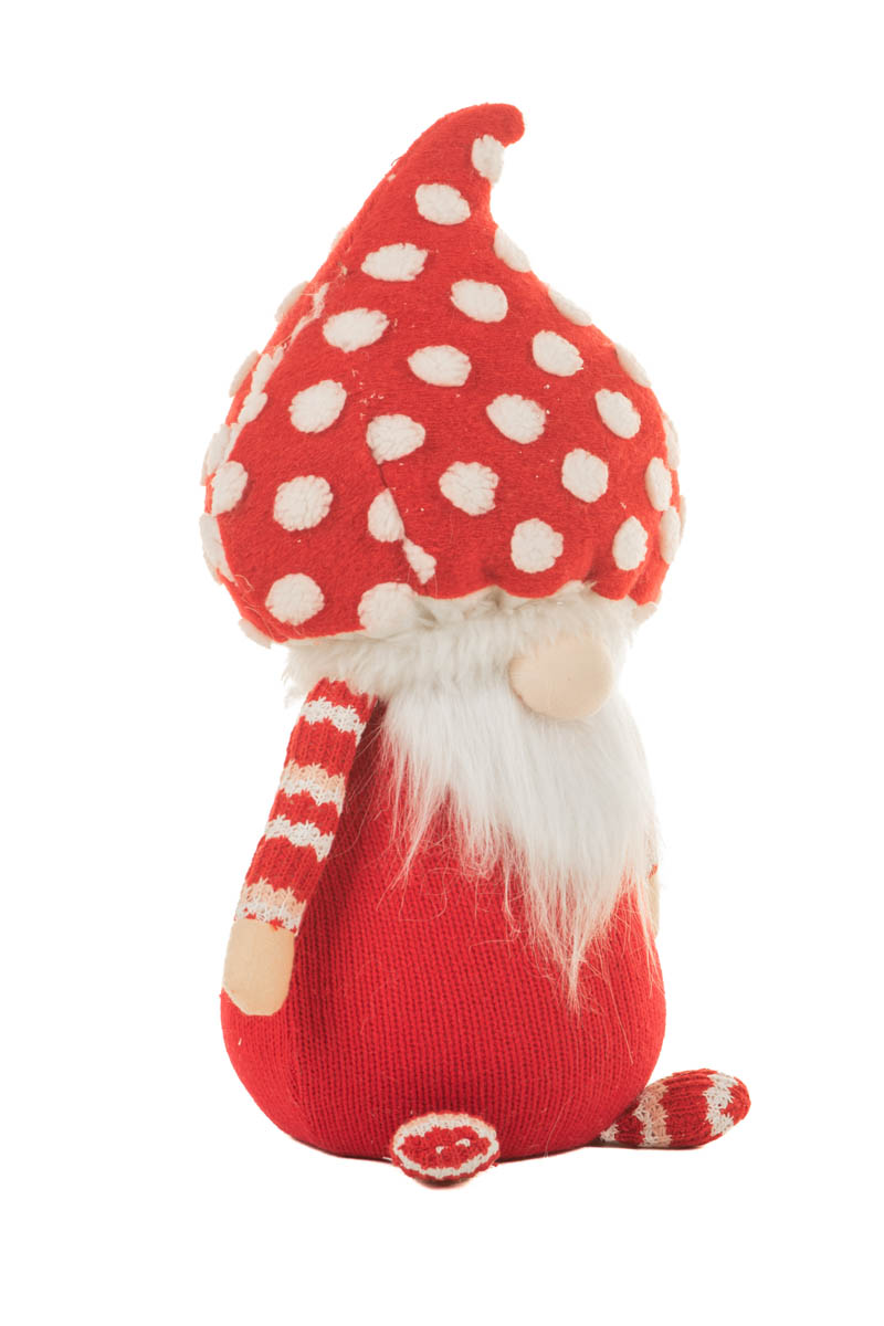 Red and White Spotted Relaxed Gnome with a Cloudy Hat - Image 4