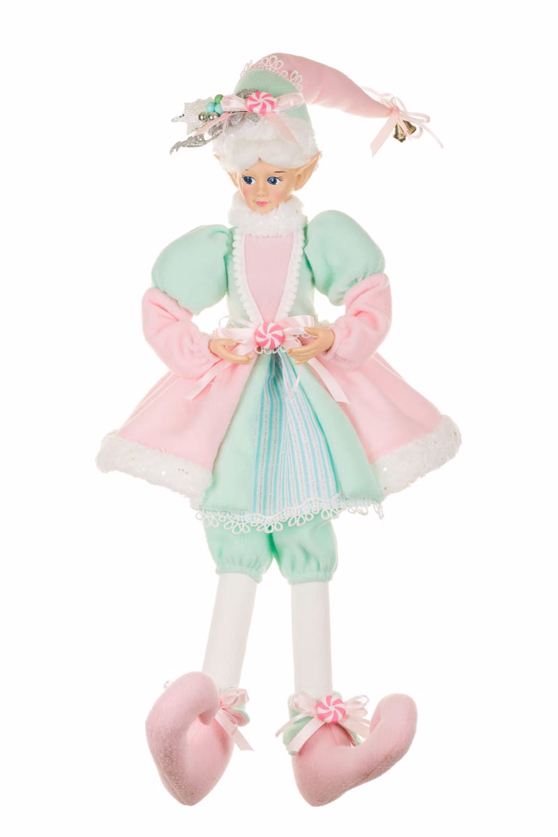Sitting Pastel Pink Elf