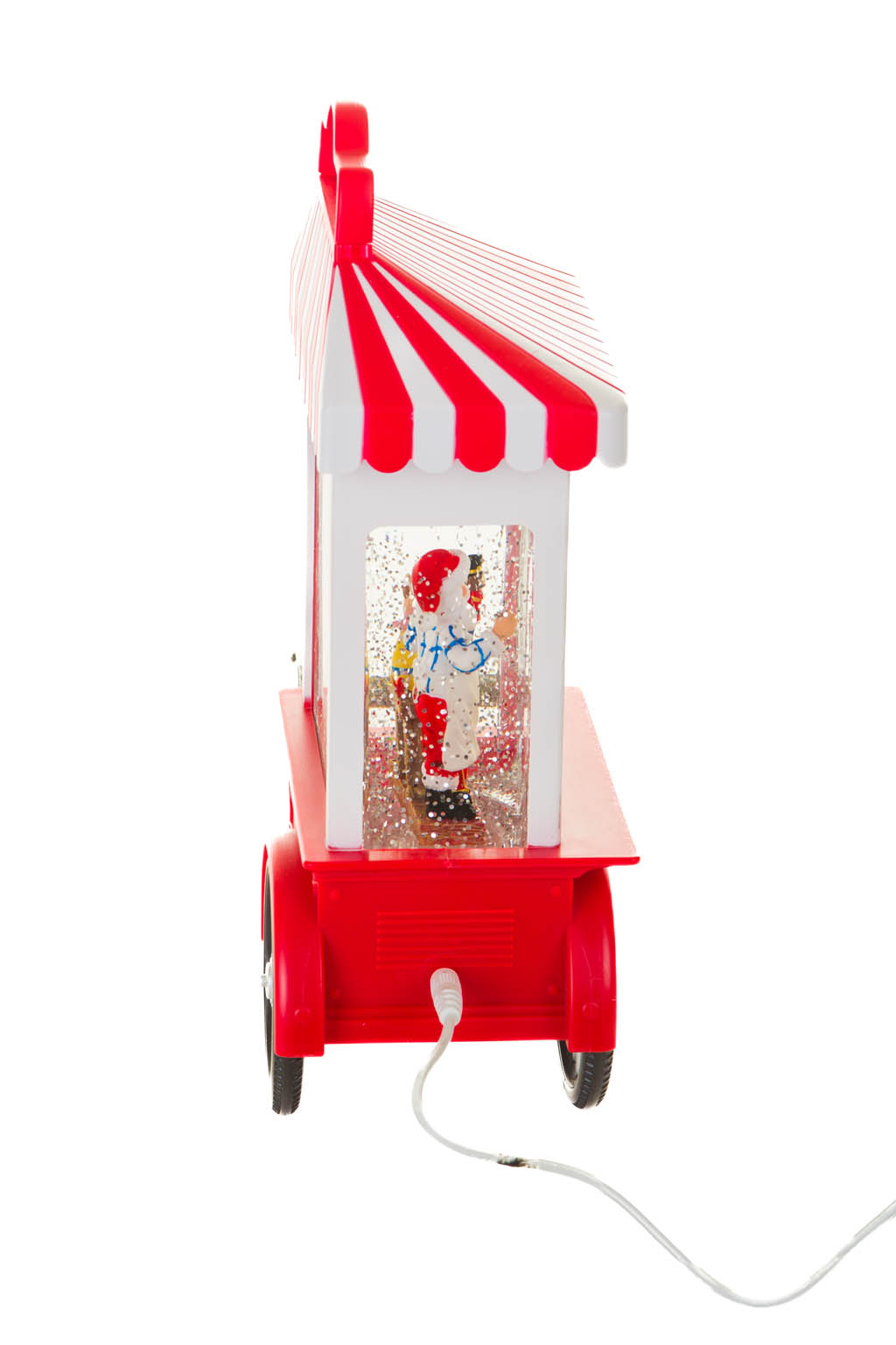 Red and White Candycane Candy Cart Warm White LED Santa'S Workshop with Wheels - Image 5