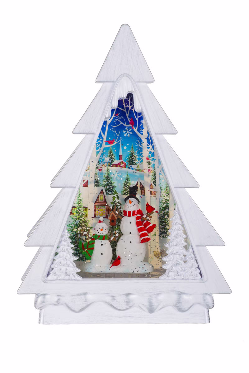 White Christmas Tree Snow Globe