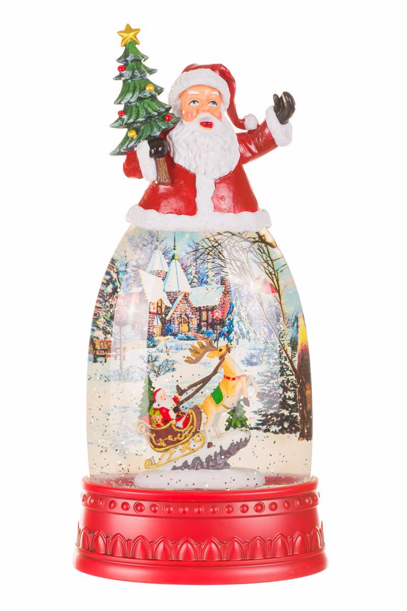 Red Santa Snow Globe
