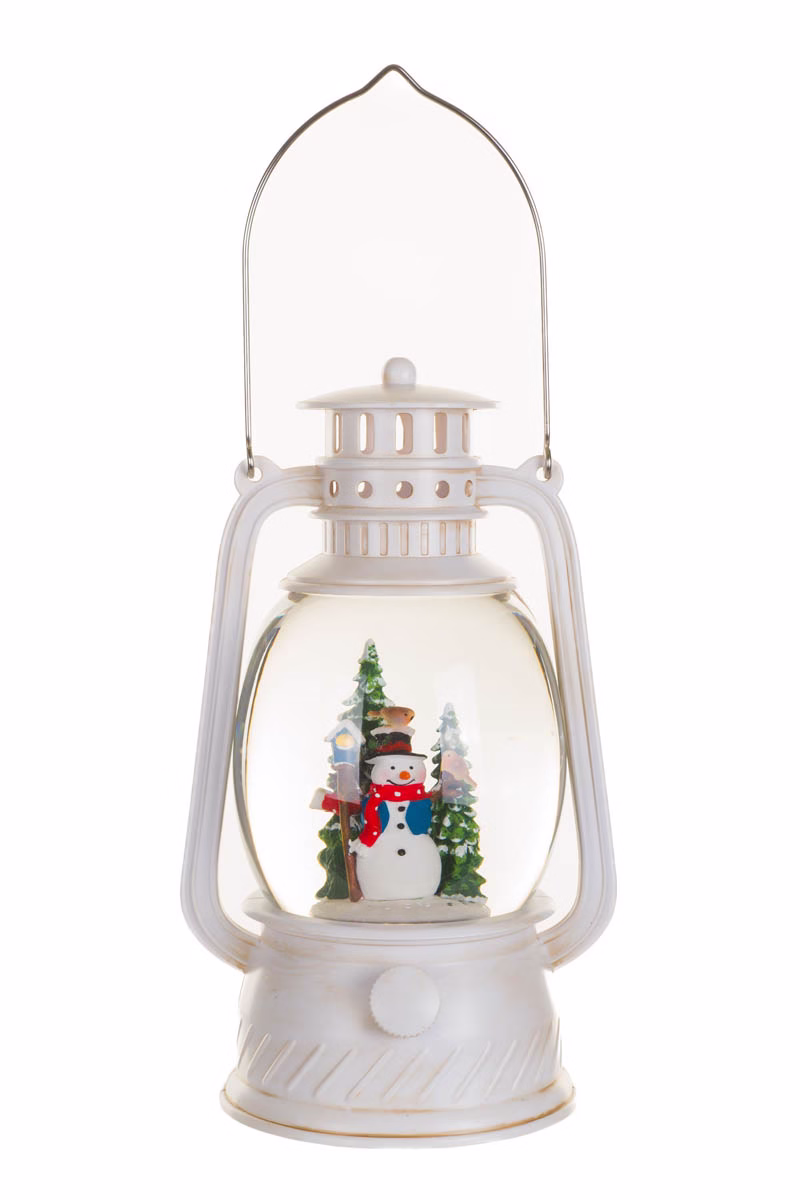 White Lantern Snow Globe
