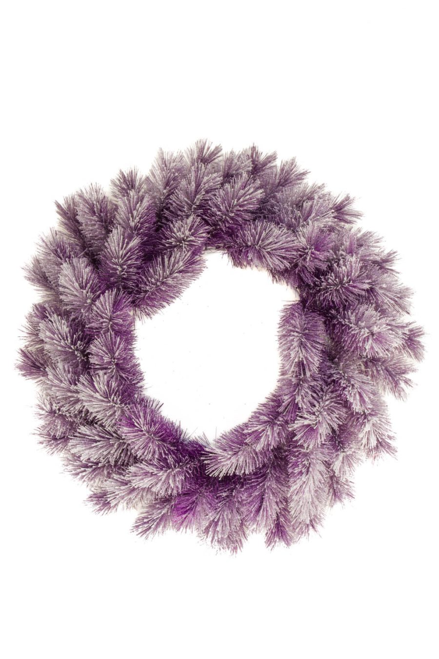 Hangable Frosted Purple Wreath with Metal Wreath Frame