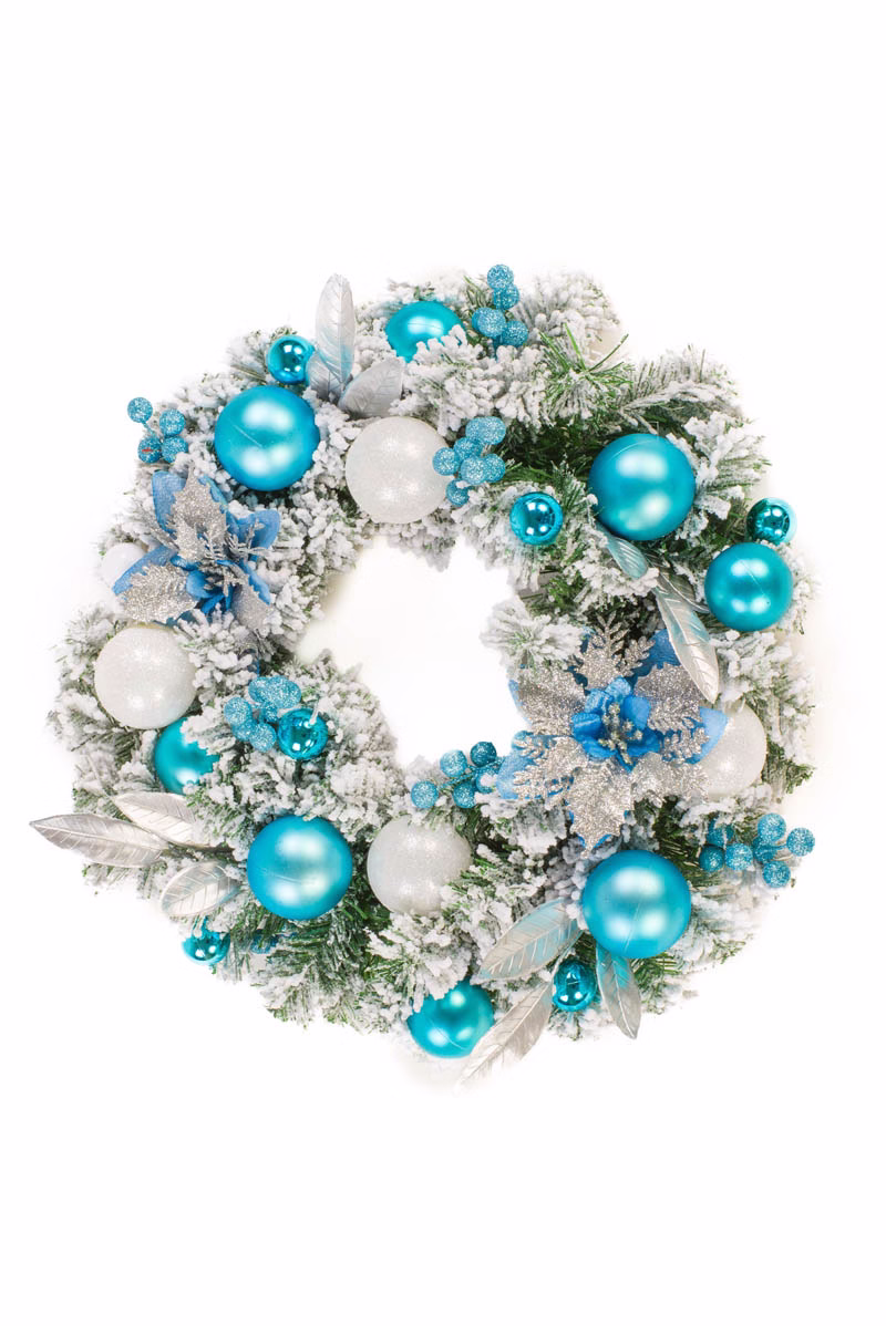 Hanging Blue Snow Forest Wreath