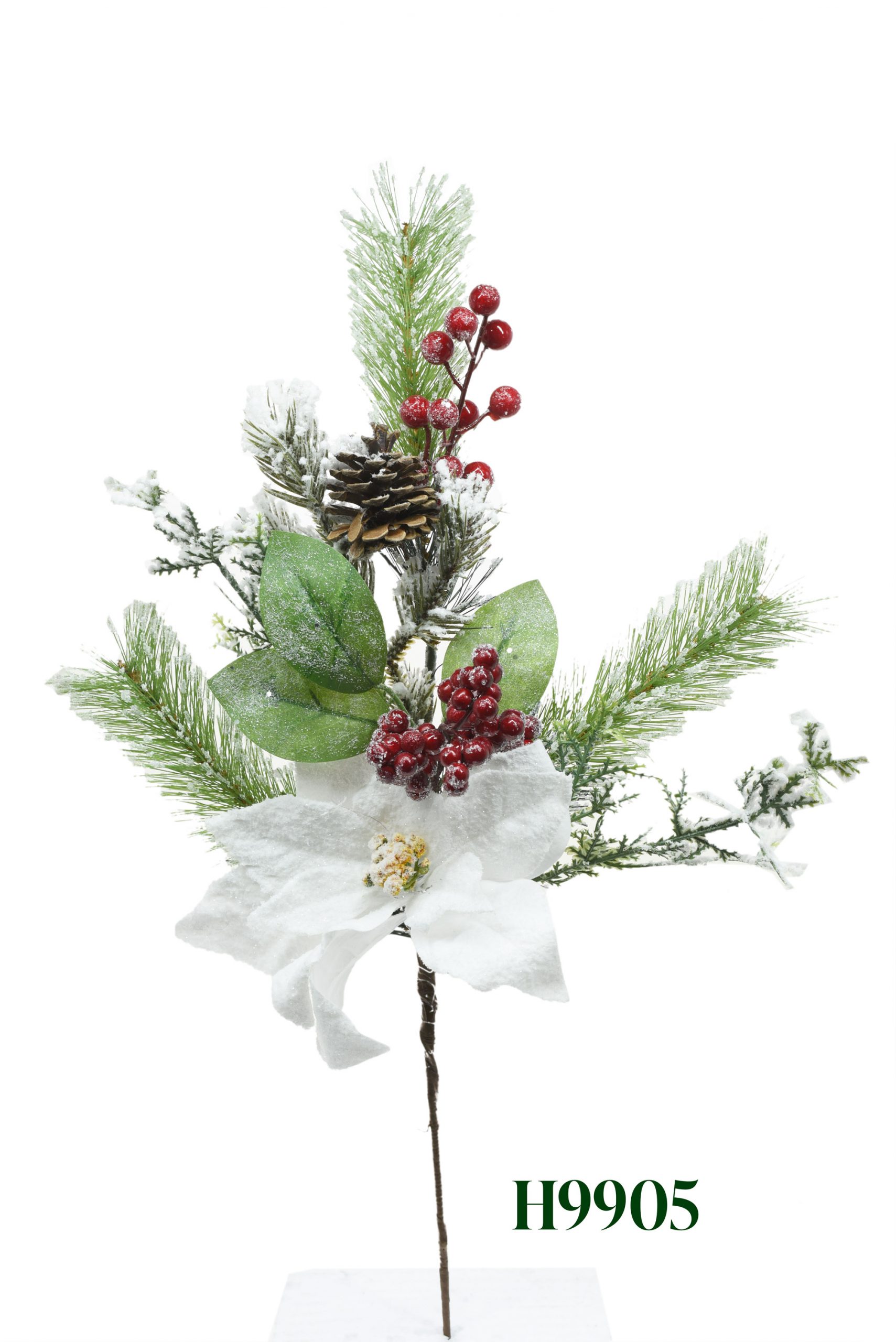 White Frosted Fir Evergreen Spray - Image 2