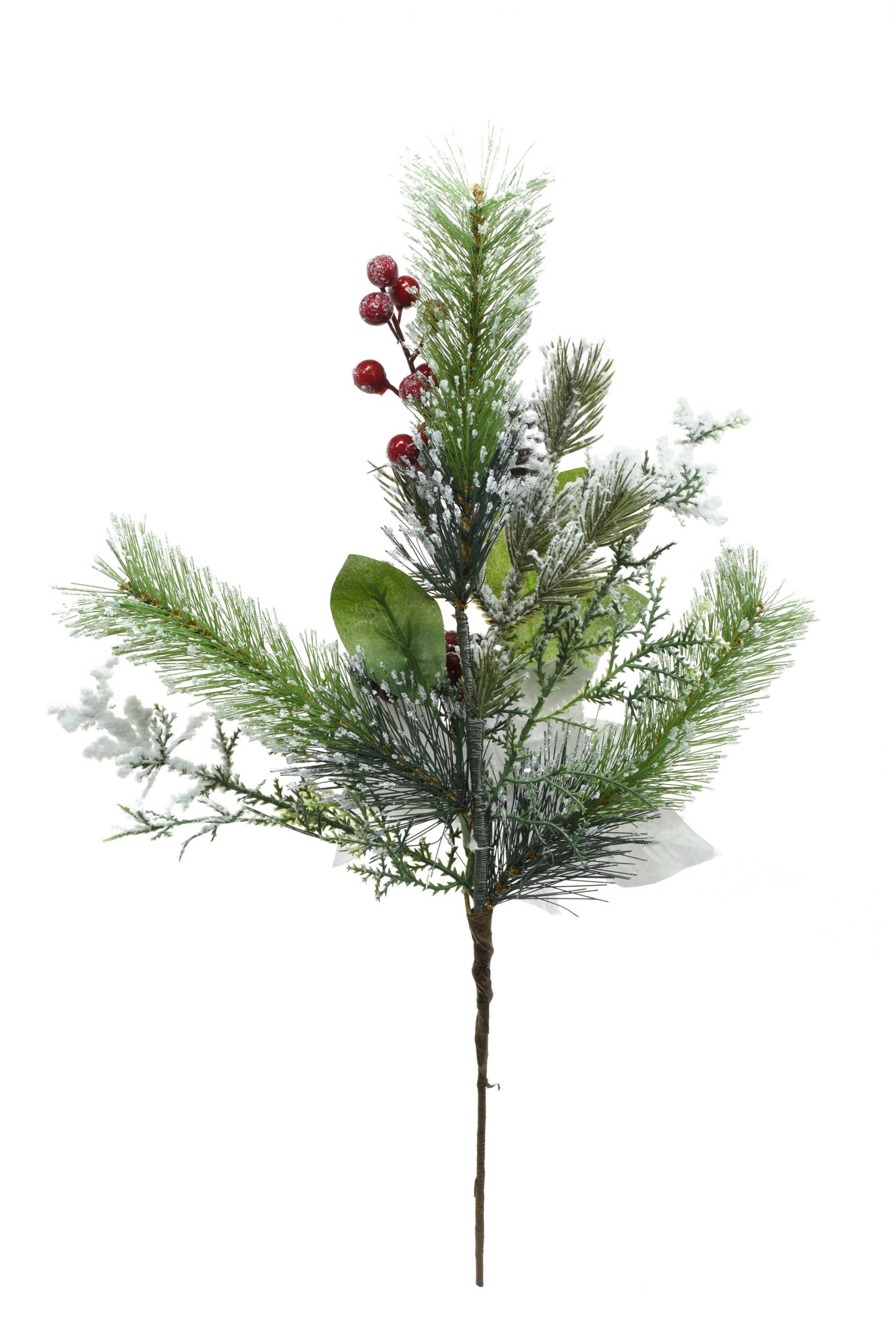 Green Frosted Poinsettia Spray - Image 3