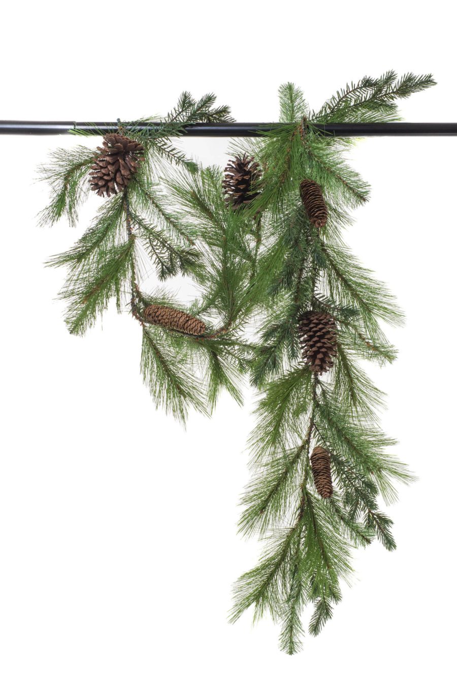 Green Mixed Pine Garland with Pinecones
