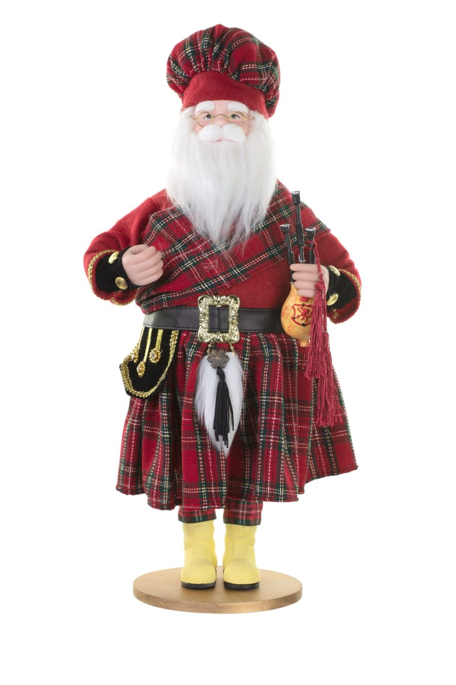 Red Plaid Scottish Santa